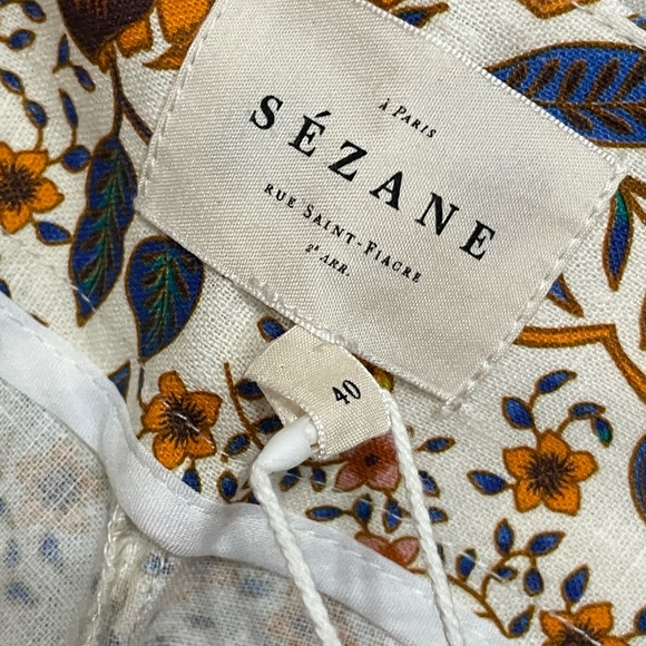 Sezane BAPTISTO Multicolor Floral Trousers Imprimé Western Boheme new with tags - Picture 6 of 10